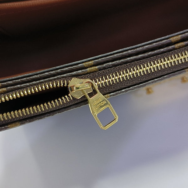 MARCEAU Monogram Coated Canvas Brown