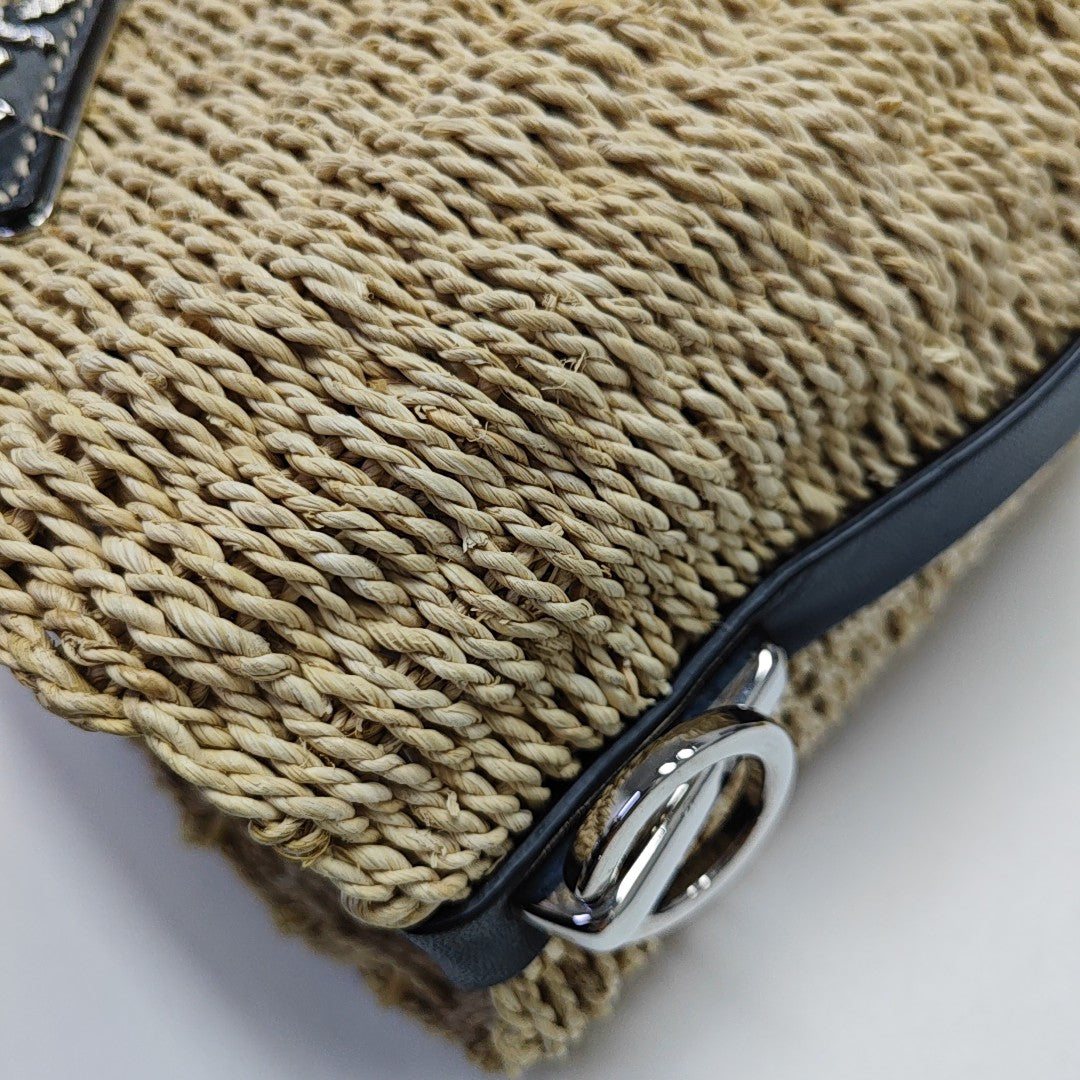 Straw Shoulder Bag Beige