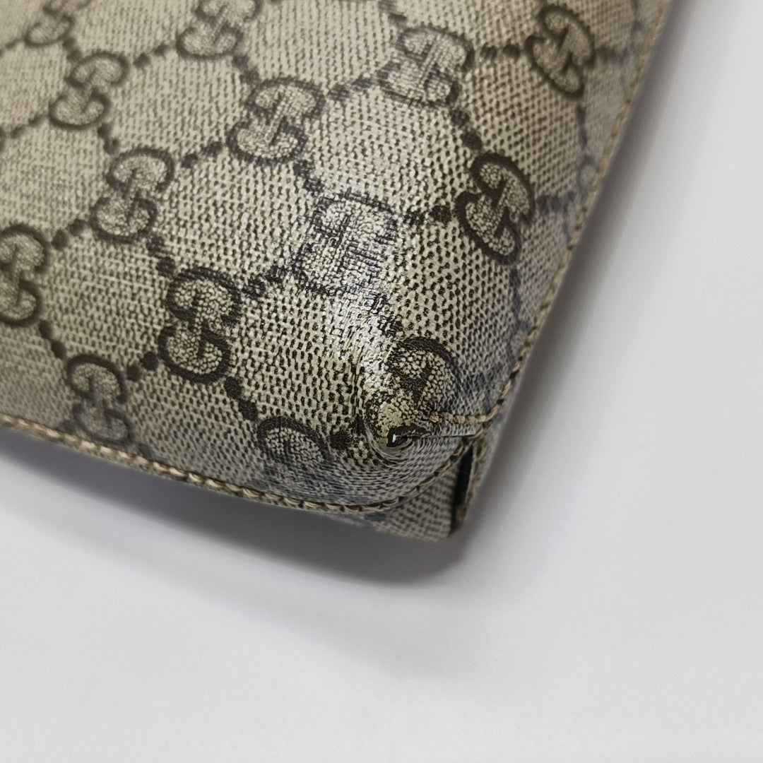 GG Supreme Monogram Coated Canvas Gray