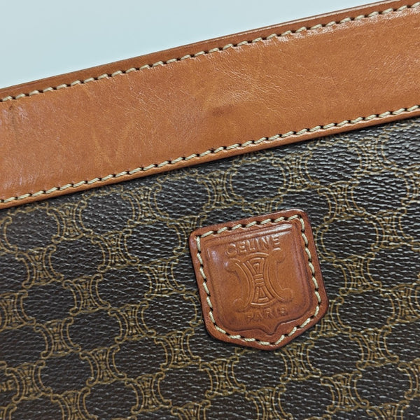 Coated Canvas Shoulder Bag Brown