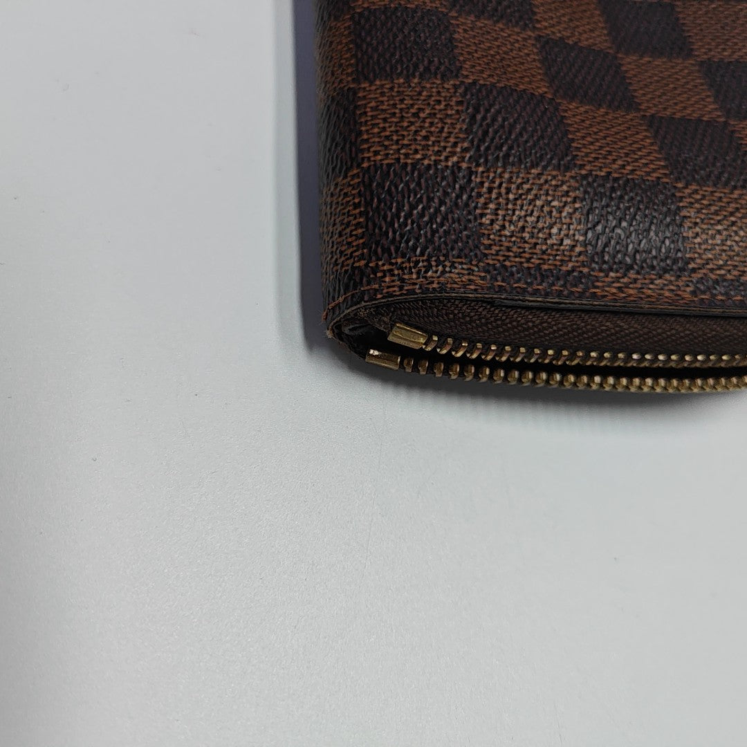 ZIPPY Damier Ebene Coated Canvas Brown Wallet