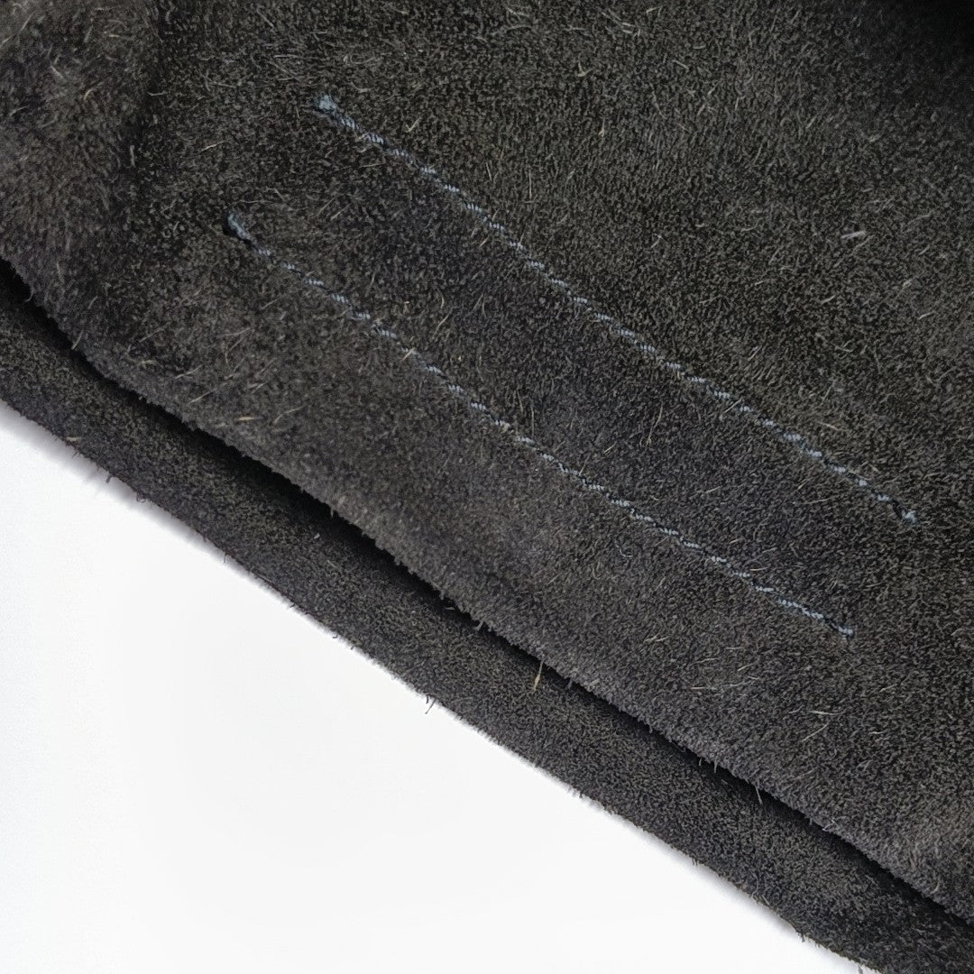 Suede Top Handle Bag Black