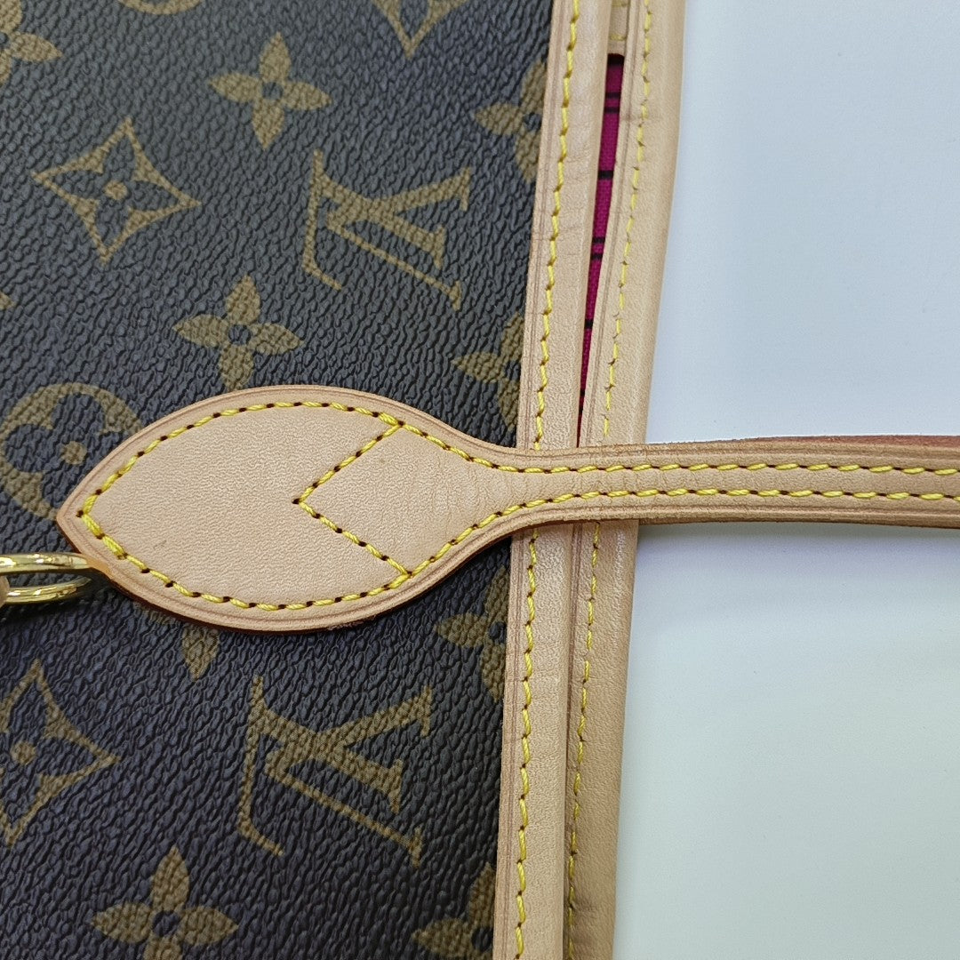 NEVERFULL MM Monogram Coated Canvas Brown