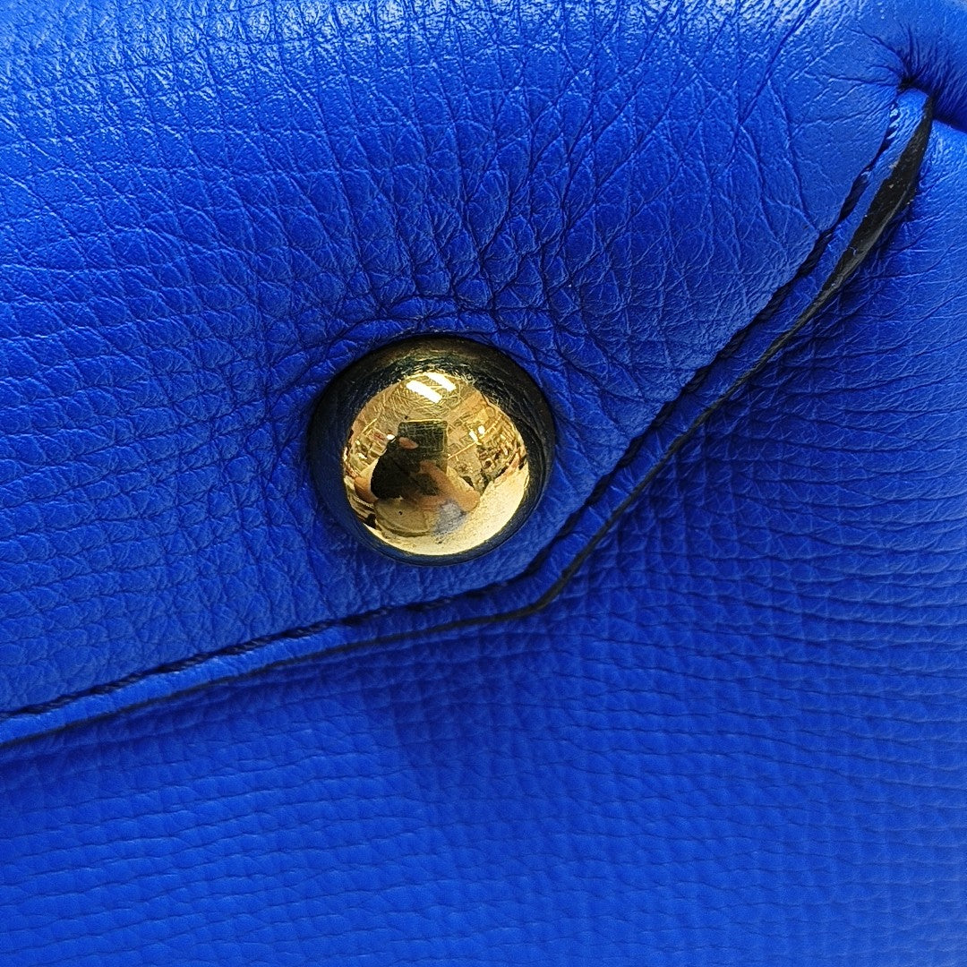 The Banner Medium Calfskin Blue