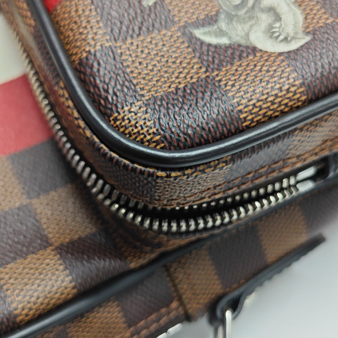 AMAZON Damier Ebene Coated Canvas Brown