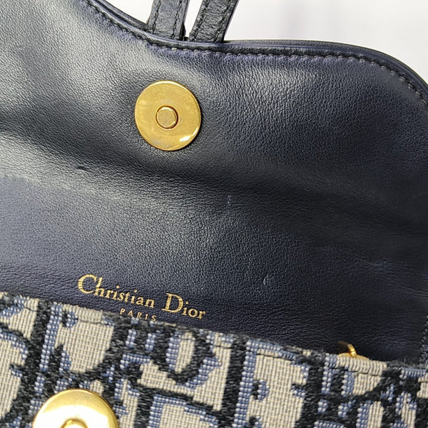 Saddle Mini Oblique Canvas Blue