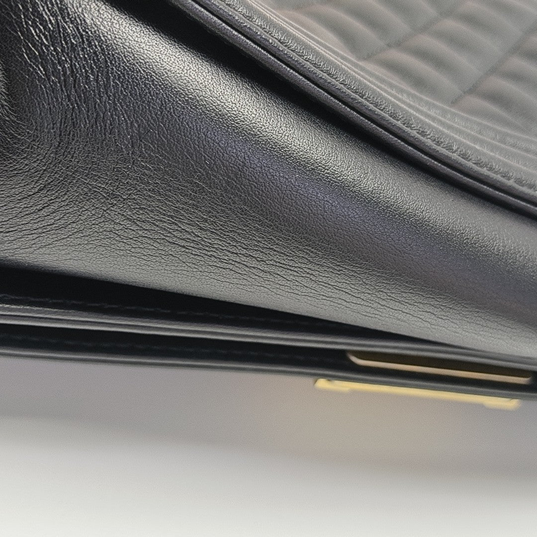 BOY CHANEL Medium Quilted Calfskin Black