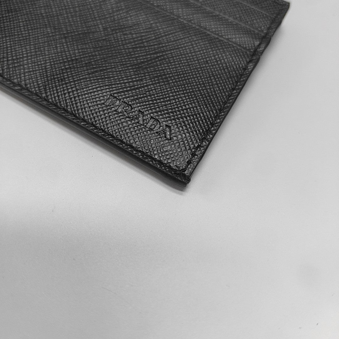 Saffiano Calfskin Card Holder Black