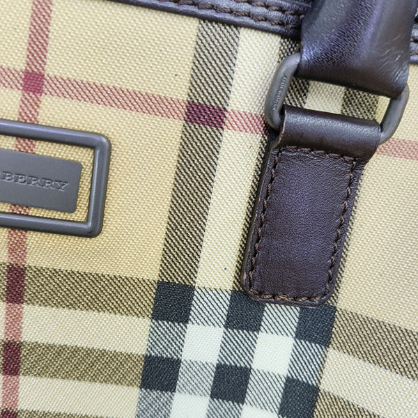 Coated Canvas Clutch Brown