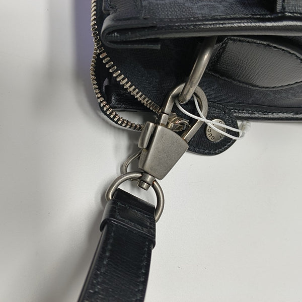 Monogram Coated Canvas Shoulder Bag Black