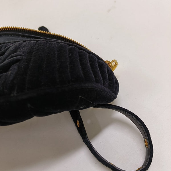 Two-Tone Waist Bag Quilted Velvet Black