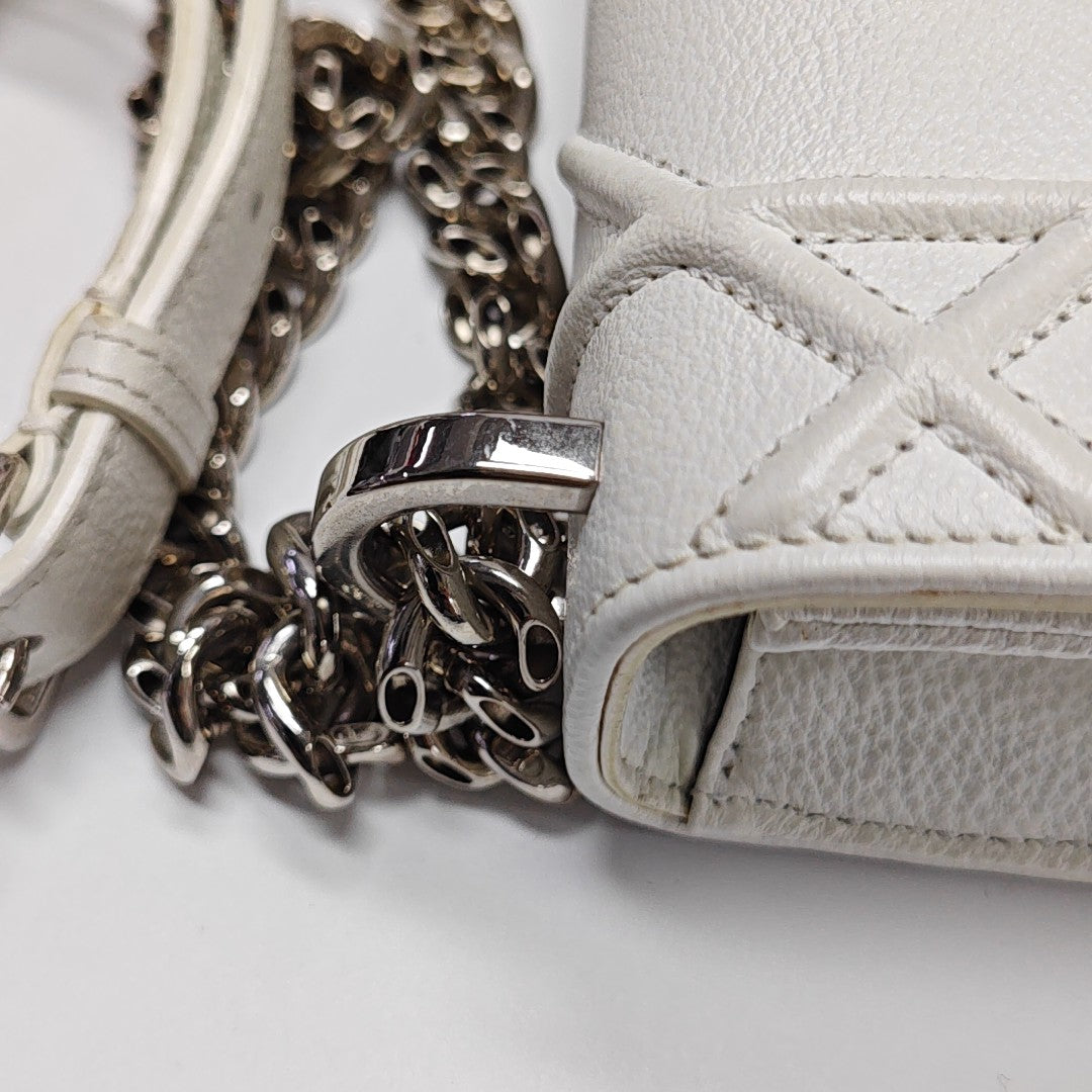 Diorama Small Cannage Calfskin White