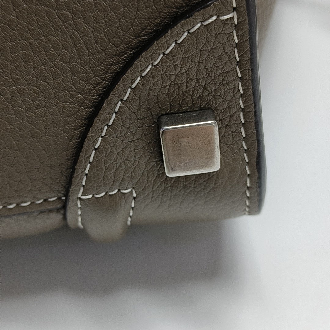 Authenticated pre-owned  LUGGAGE Micro Calfskin Grey - Tote Bag at Looply