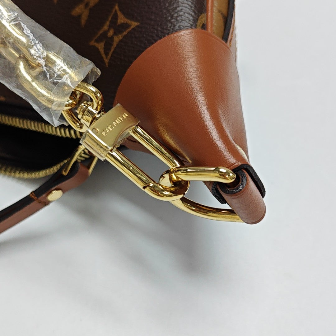 LOOP HOBO Monogram Coated Canvas Brown