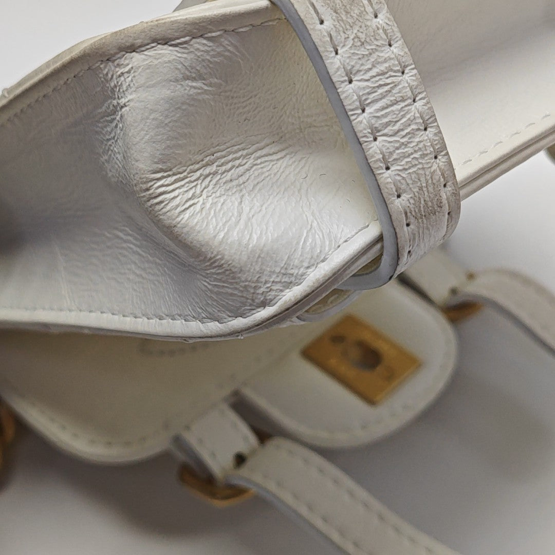 Quilted Calfskin Shoulder Bag Mini White