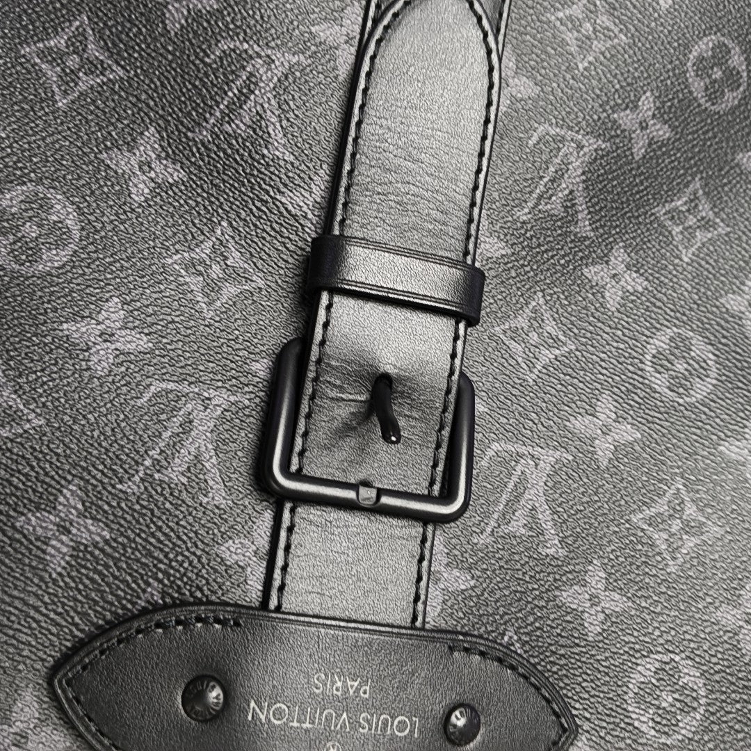 Monogram Coated Canvas Shoulder Bag Black