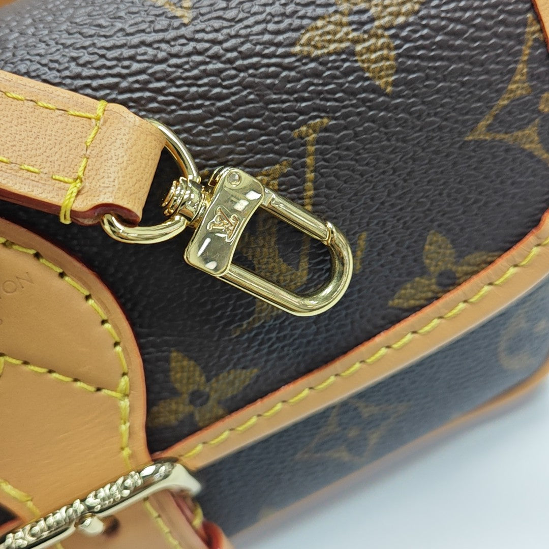DIANE Nano Monogram Coated Canvas Brown