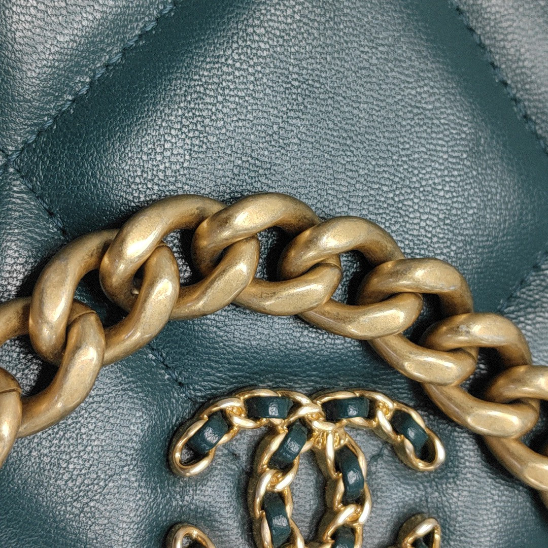 CHANEL 19 Small Quilted Calfskin Blue