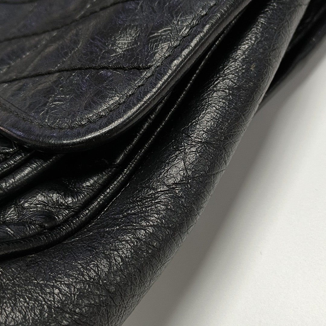 NIKI Medium Chevron Calfskin Black
