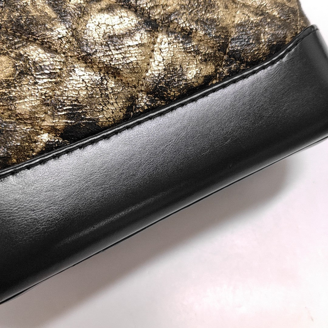 GABRIELLE Small Quilted Lambskin Gold