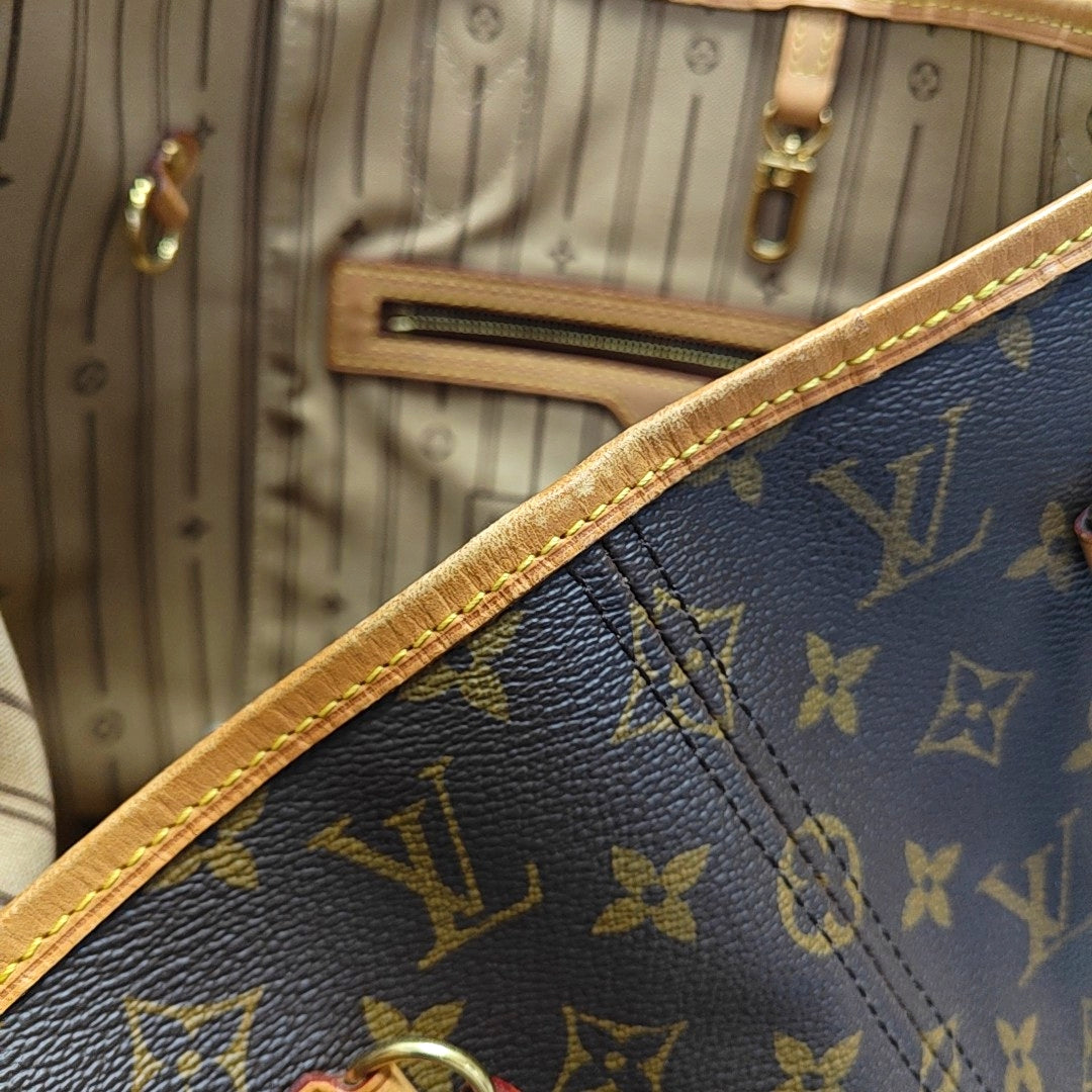 NEVERFULL MM Monogram Coated Canvas Brown