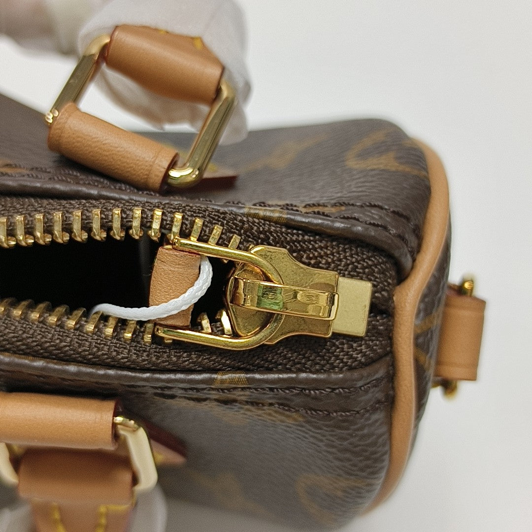 SPEEDY Nano Monogram Coated Canvas Brown
