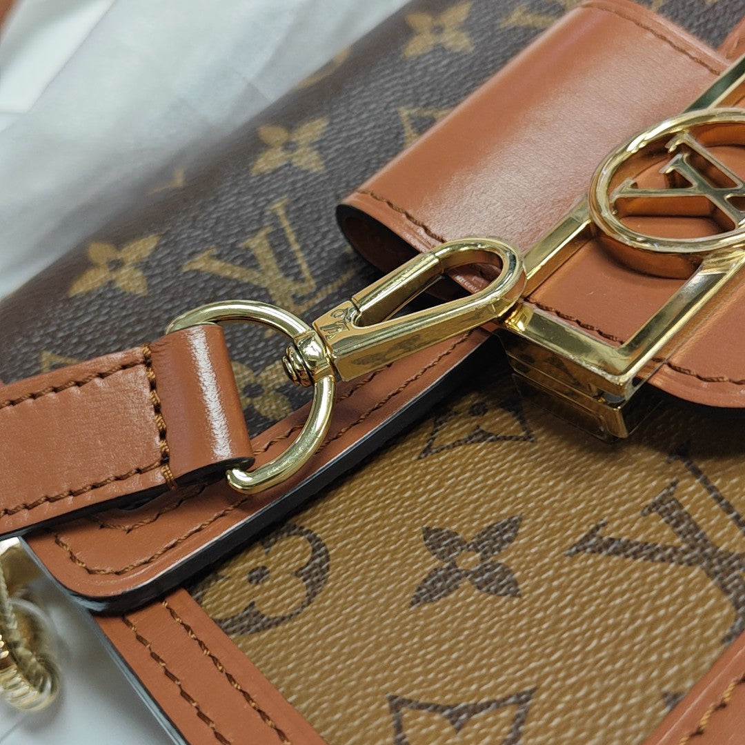 DAUPHINE Mini Monogram Coated Canvas Brown