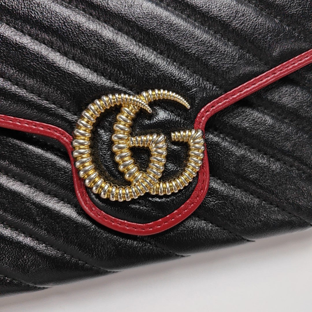 GG Marmont Mini Quilted Calfskin Black