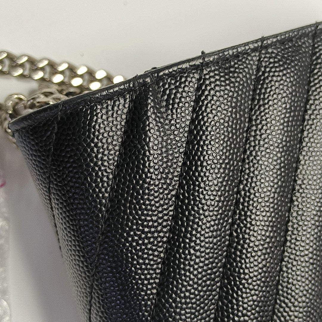 MONOGRAM Medium Chevron Calfskin Black