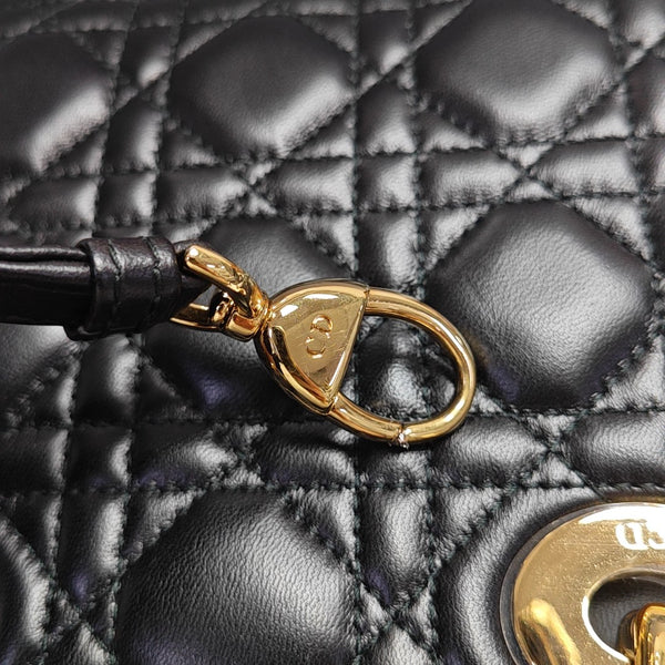 Lady Dior Mini Cannage Lambskin Black
