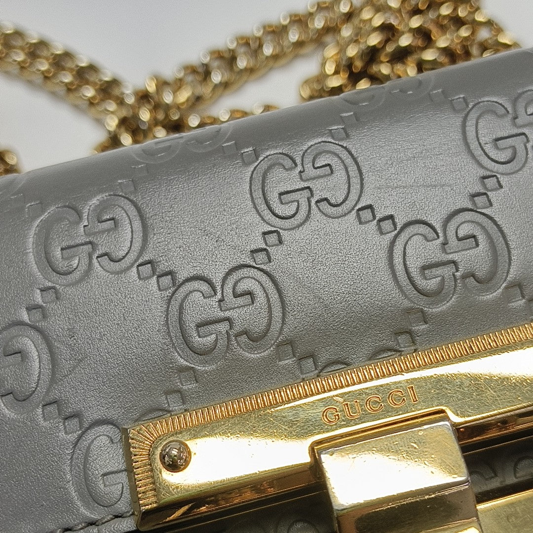 Padlock Small Monogram Calfskin Gray