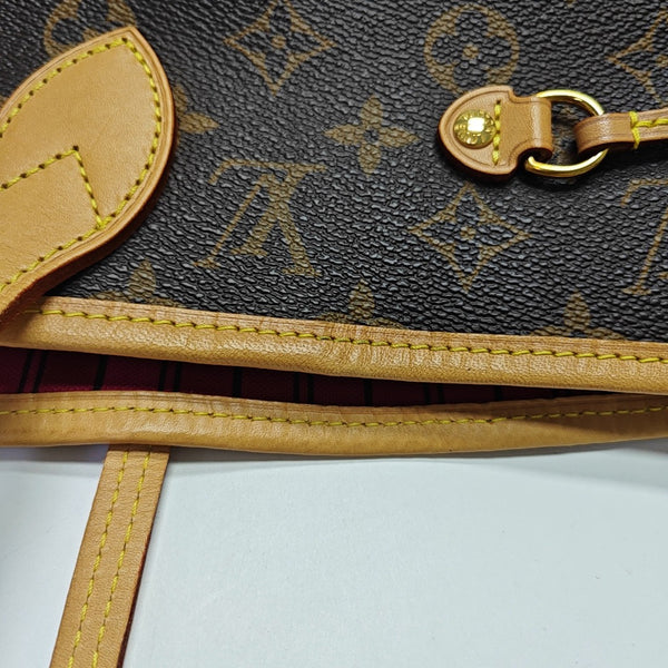 NEVERFULL MM Monogram Coated Canvas Brown