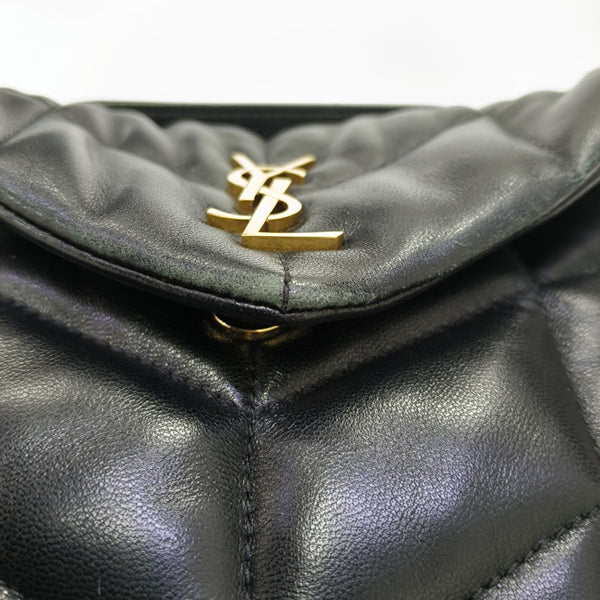 PUFFER Mini Chevron Lambskin Black