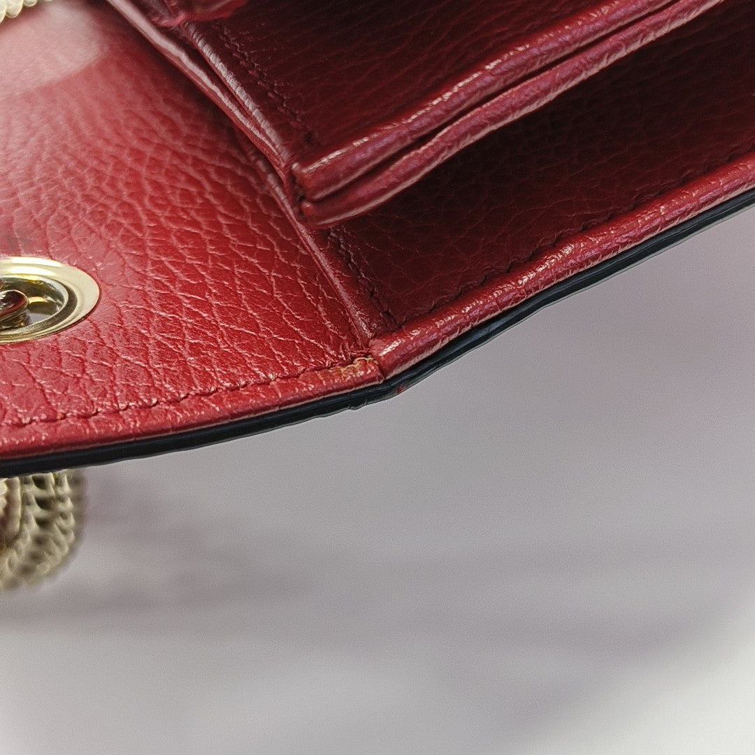 Interlocking G Small Calfskin Red