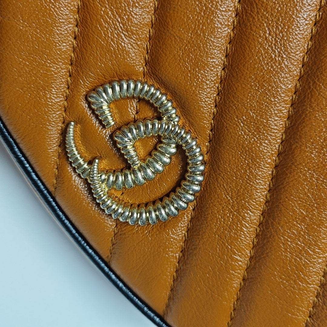 GG Marmont Super Mini Quilted Calfskin Brown