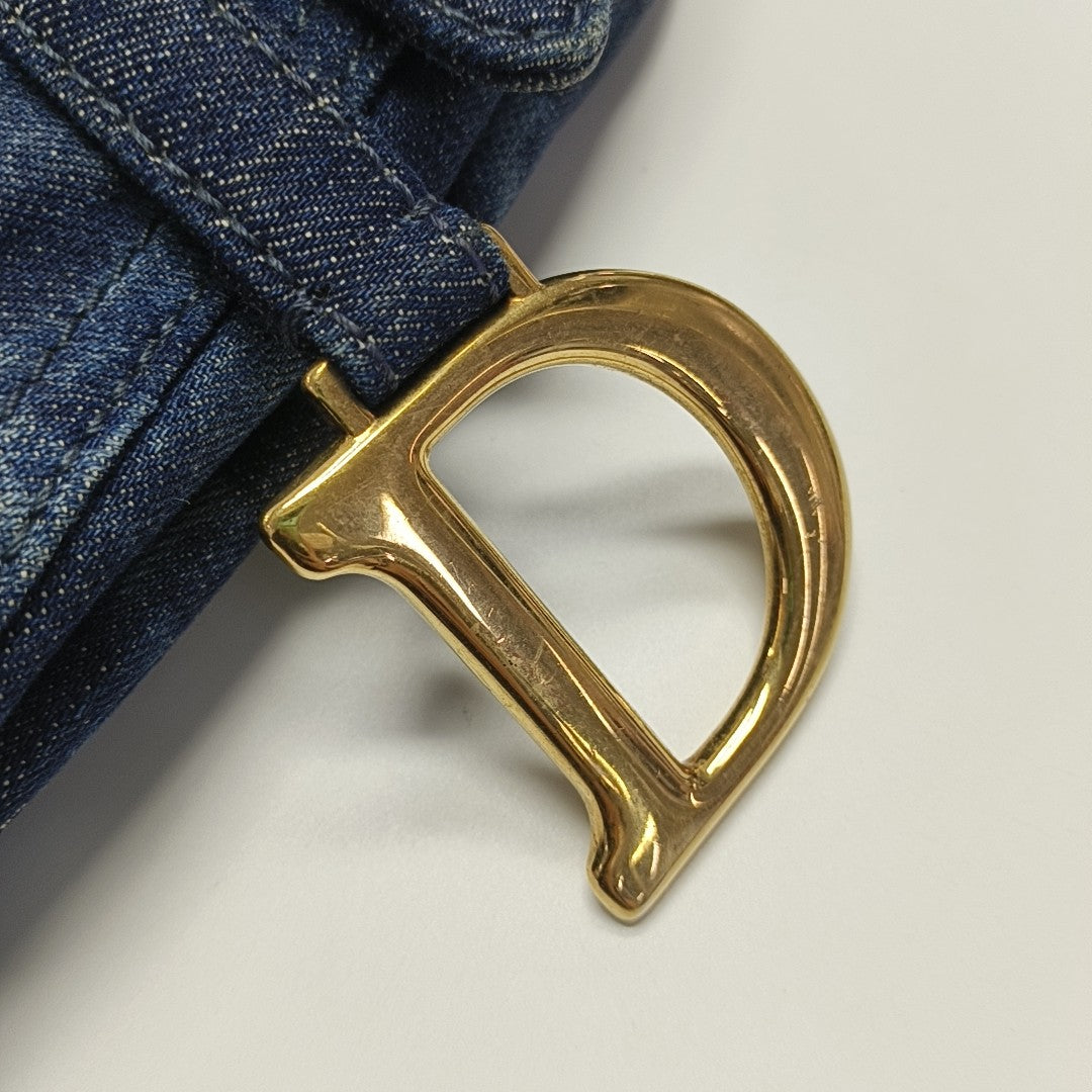 Saddle Medium Canvas Blue