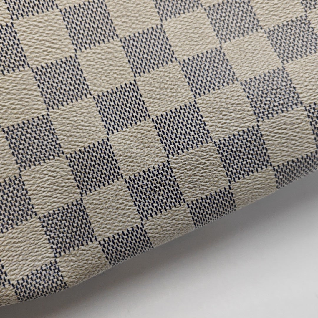 STRESA PM Damier Azur Coated Canvas White