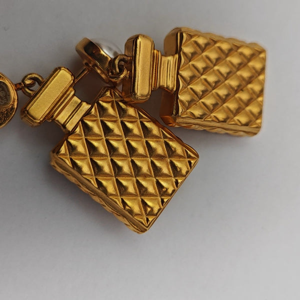 CC Logo Metal Gold Stud Earrings