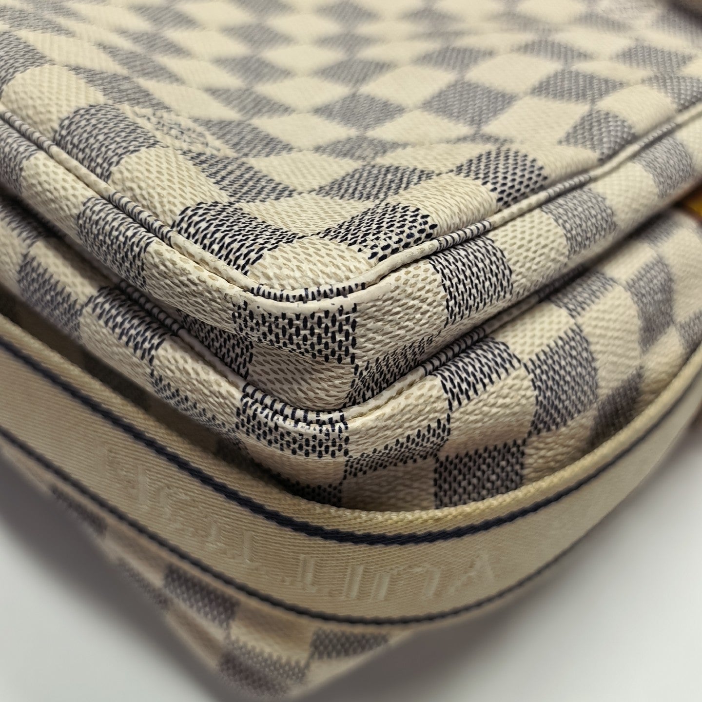 NAVIGLIO Damier Azur Coated Canvas White