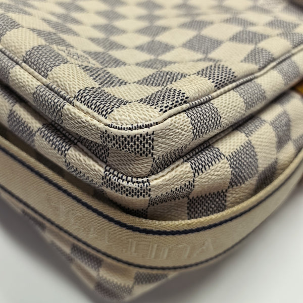 NAVIGLIO Damier Azur Coated Canvas White