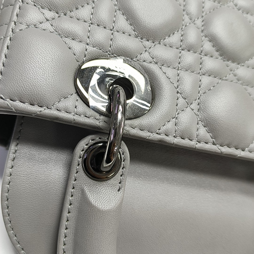 Lady Dior Small Cannage Lambskin Gray