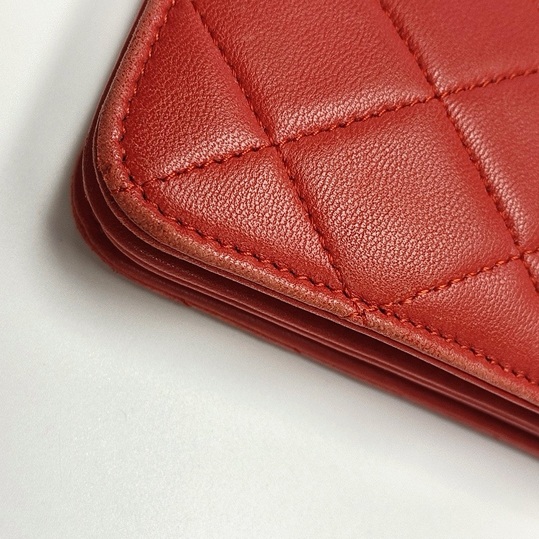 WOC Quilted Lambskin Red