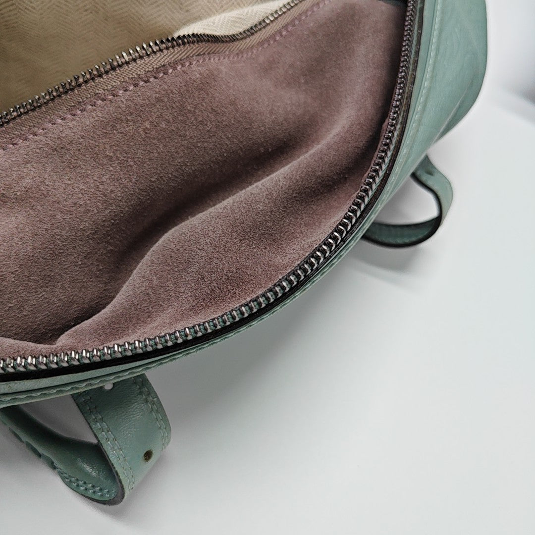 Lambskin Top Handle Bag Blue