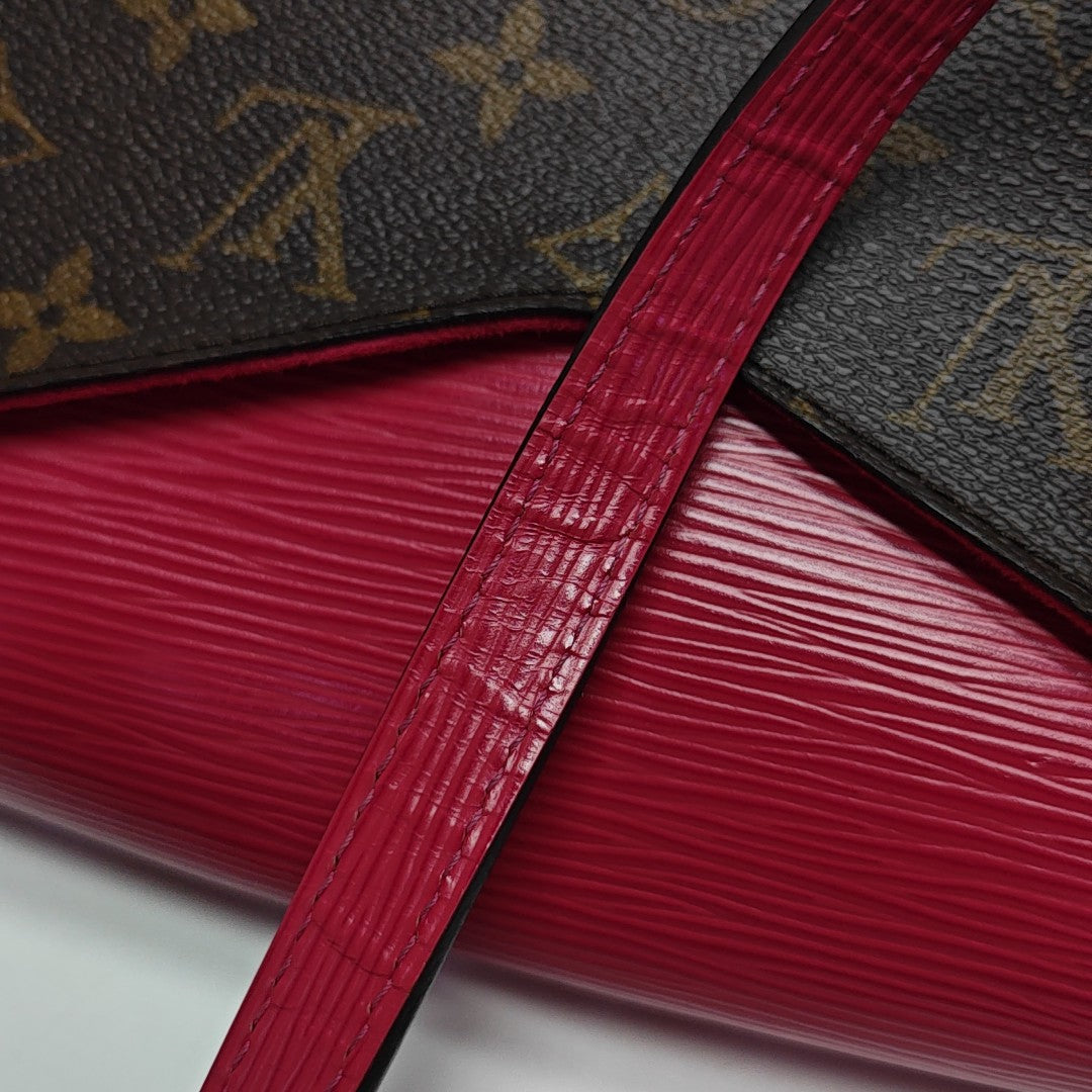 SAINT MICHEL Monogram Coated Canvas Red