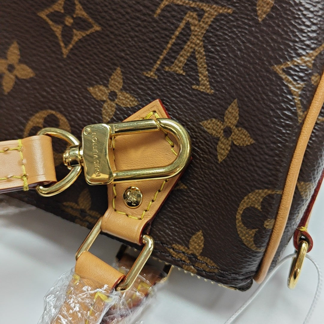 SPEEDY Nano Monogram Coated Canvas Brown