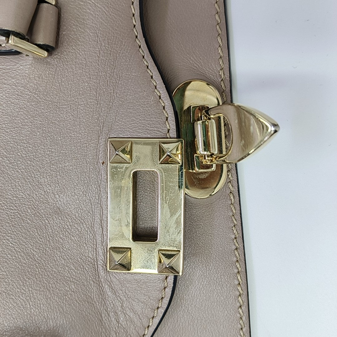 Rockstud Calfskin Gray