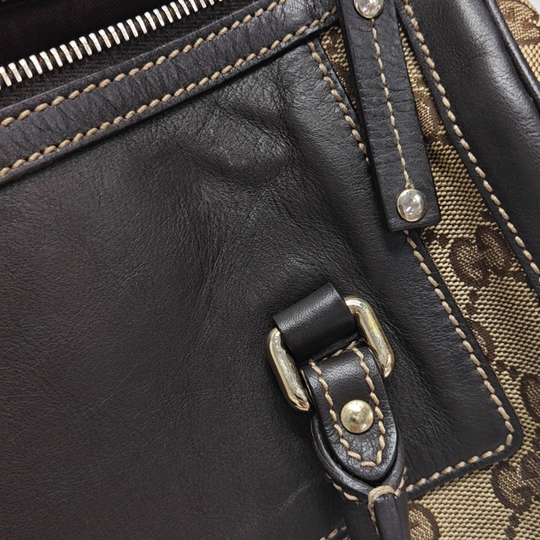 Monogram Canvas Top Handle Bag Brown
