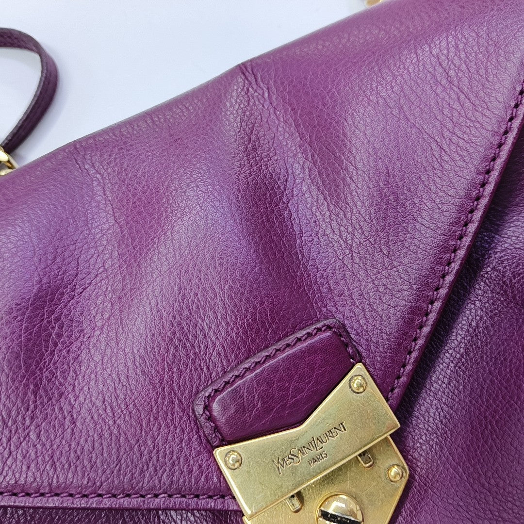 Calfskin Shoulder Bag Purple