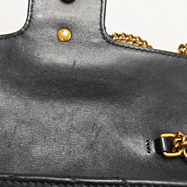 GG Marmont Mini Quilted Calfskin Black