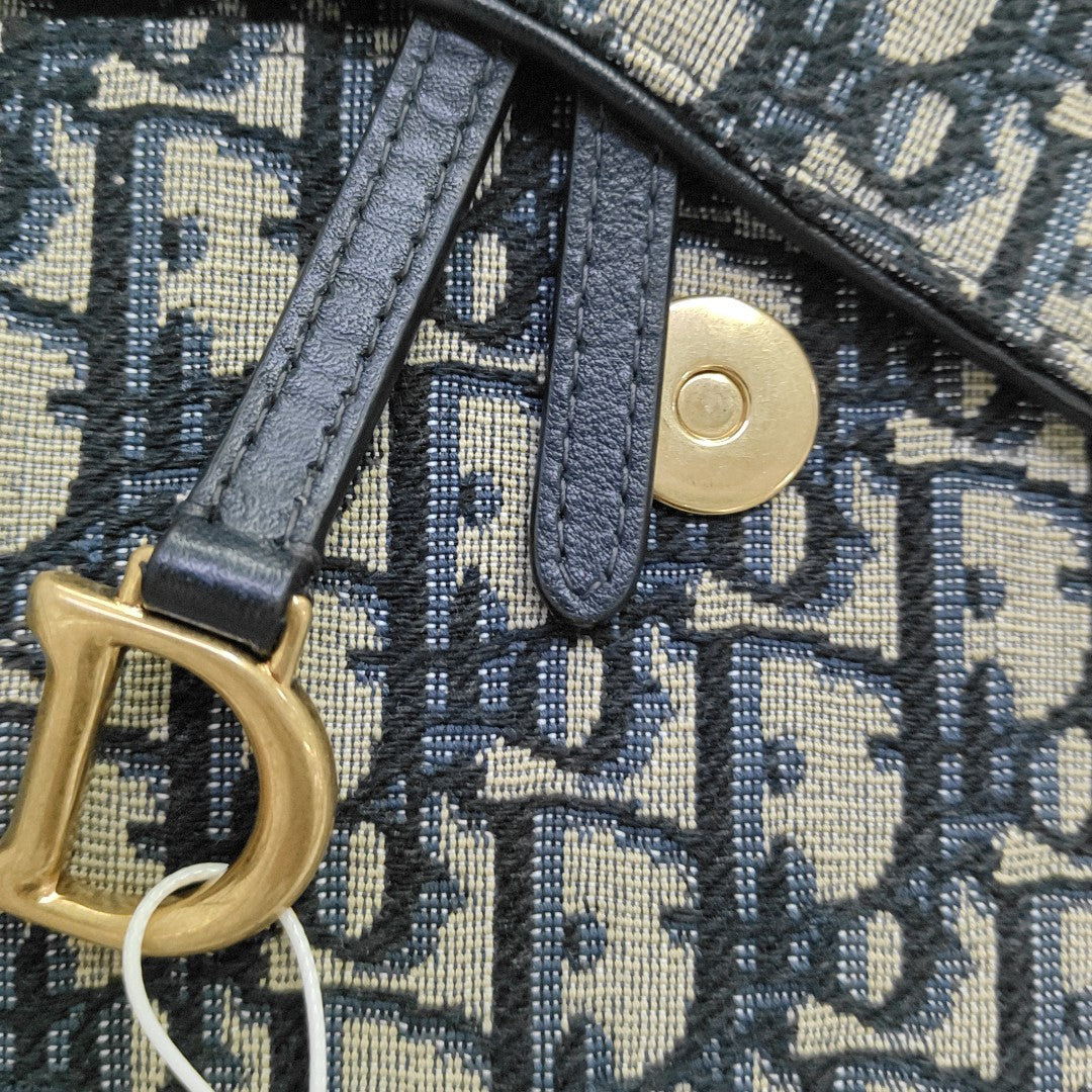 Saddle Mini Oblique Canvas Blue